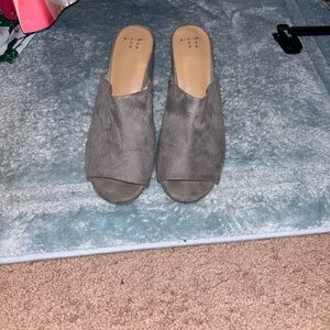 a new day Gray Suede Heel Slide Size 8.5 W